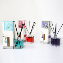 colorful liquid 100ml reed diffuser in square glass bottle in box